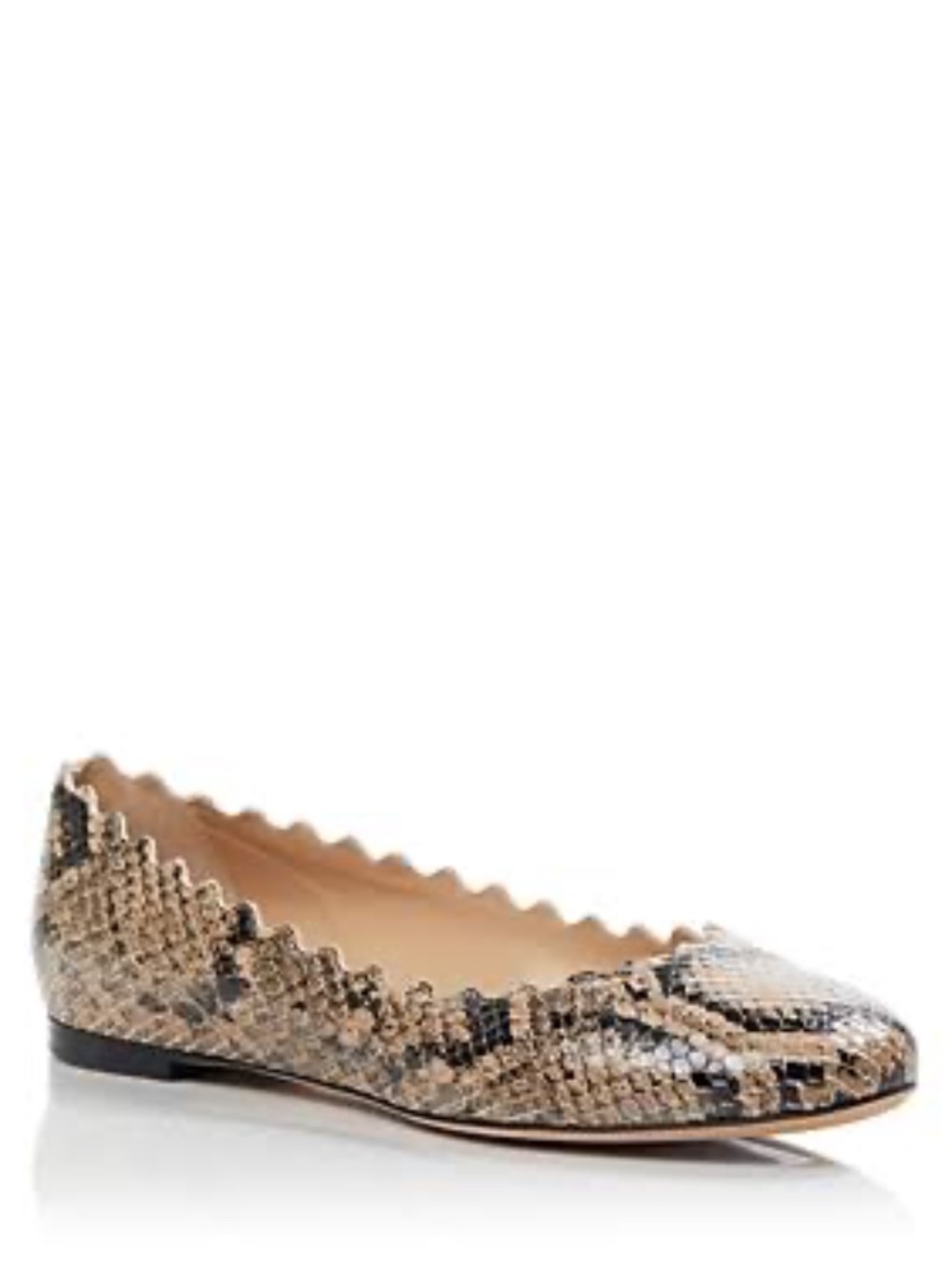 NWOT Chloe Python Embossed Leather Lauren Ballet Flats Size EU37 / US 6.5/7